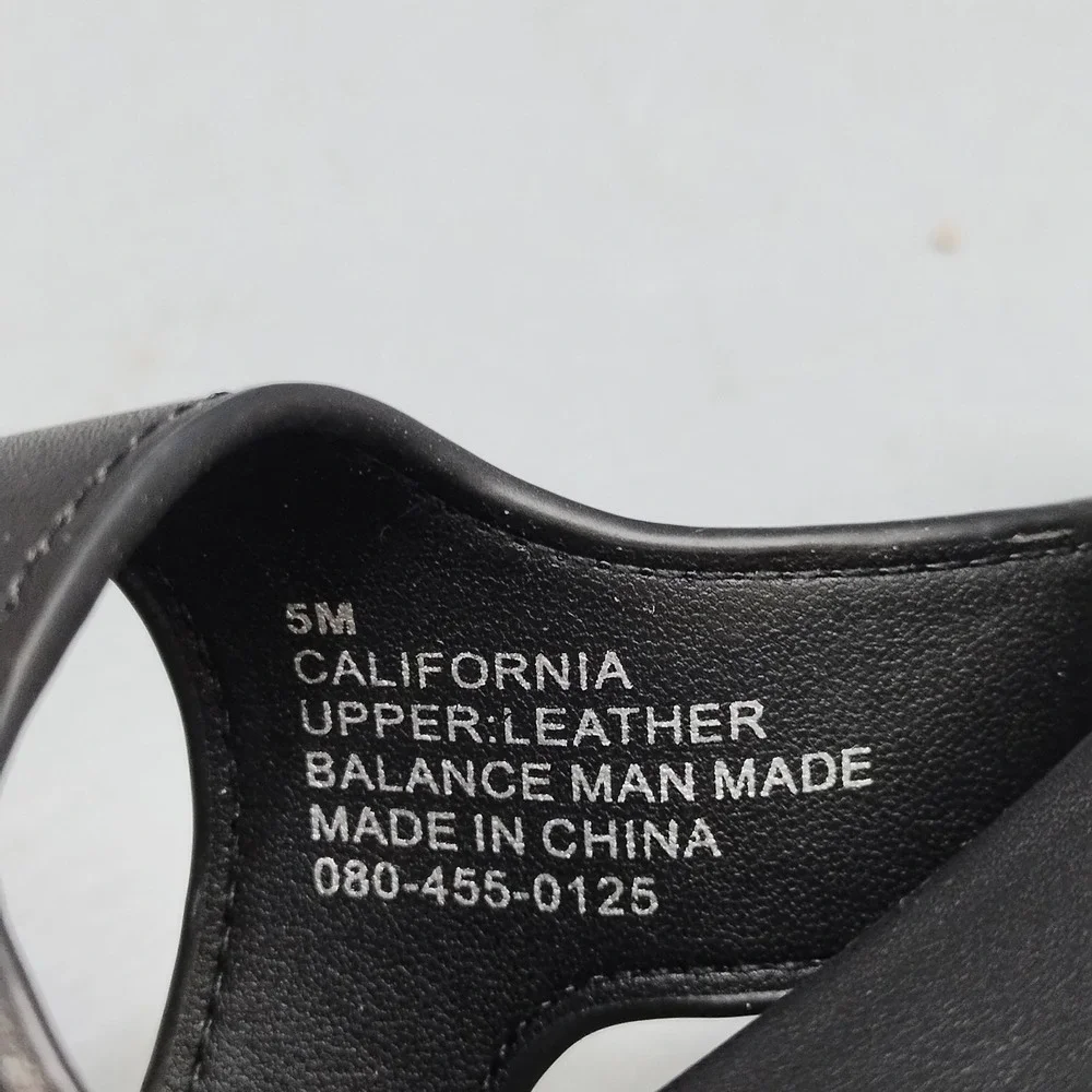 Aerosoles California Platform Thong Sandals Womens 5M Black Leather Buckle Strap